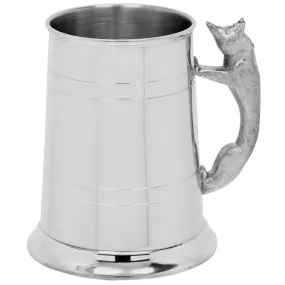 1 Pint* Pewter Beer Mug Tankard With Fox Handle