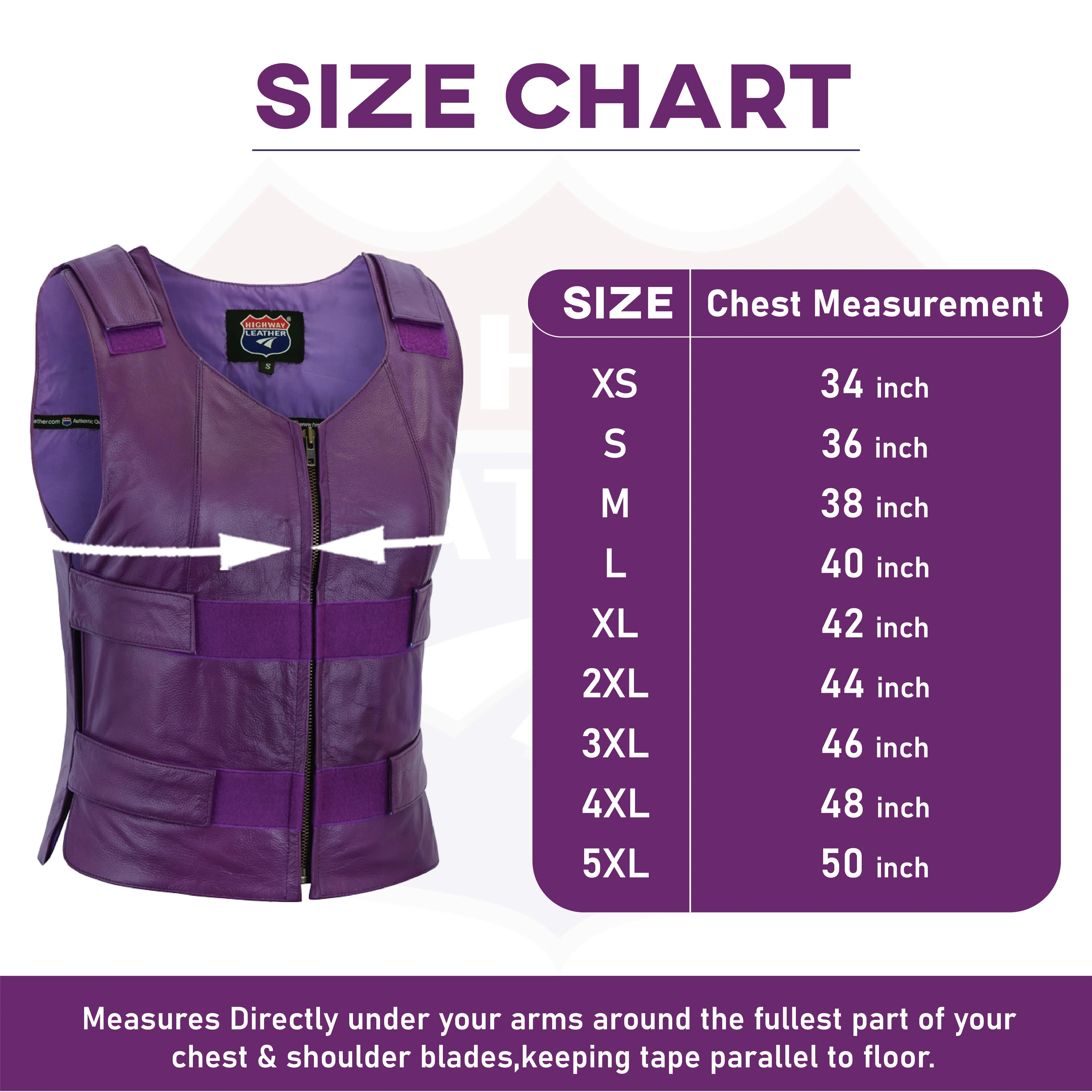 14945PURPLE SHADE#53 WOMEN PURPLE BULLET PROOF LEATHER VEST