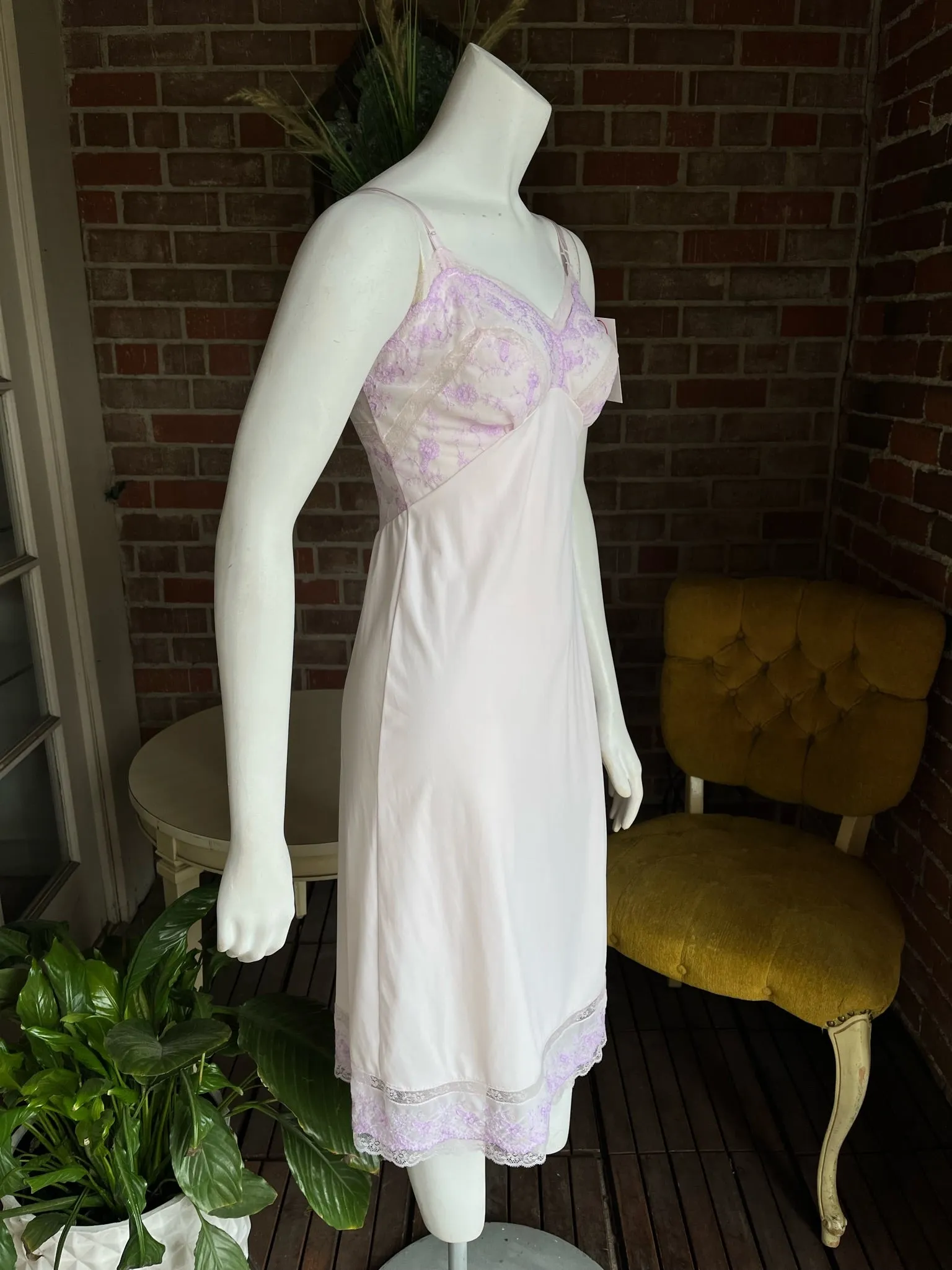 1960s Lavender Hollywood Vassarette Slip