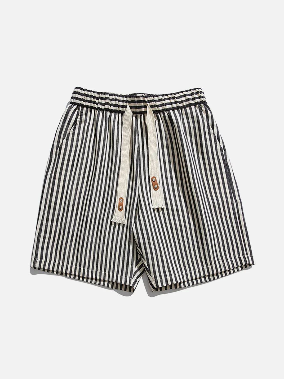 1984® - Striped Print Loose Drawstring Shorts