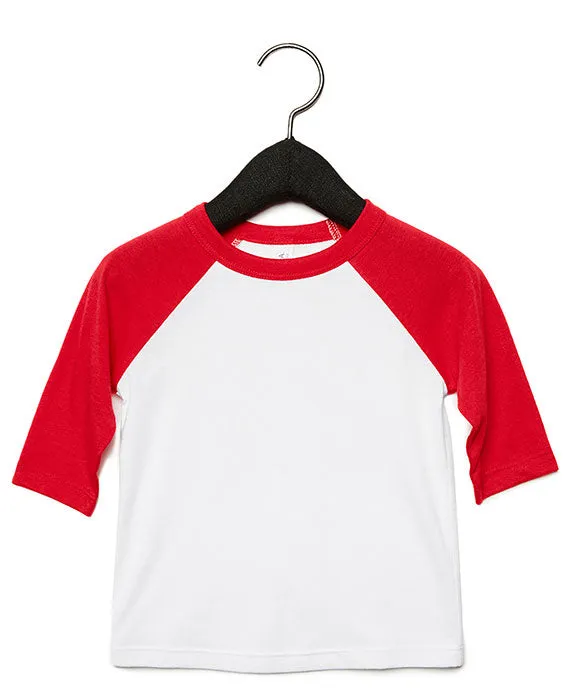 3200T - Bella   Canvas Toddler 3/4-Sleeve Baseball T-Shirt