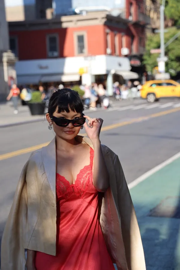 '60s Neon Red Slip Dress