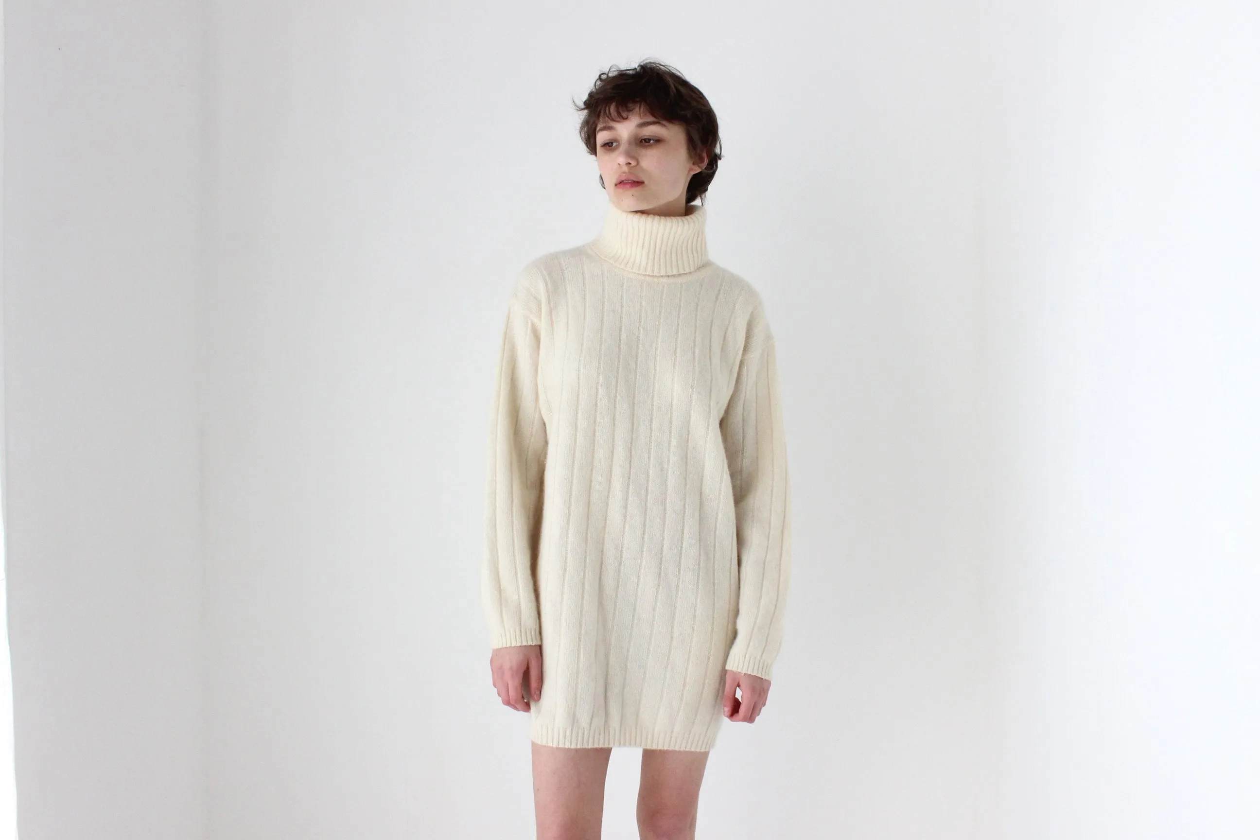 90s Lambswool & Angora Soft Sweater Dress