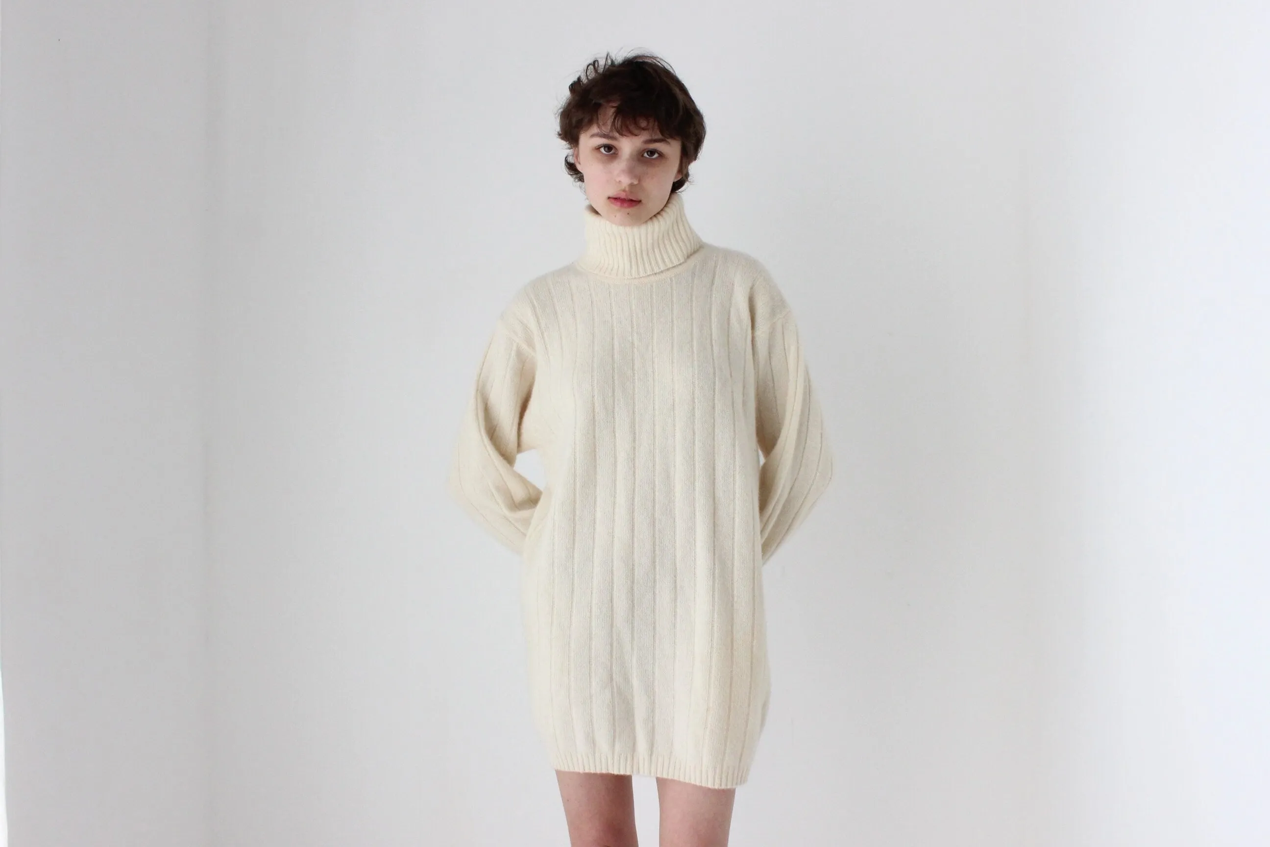 90s Lambswool & Angora Soft Sweater Dress