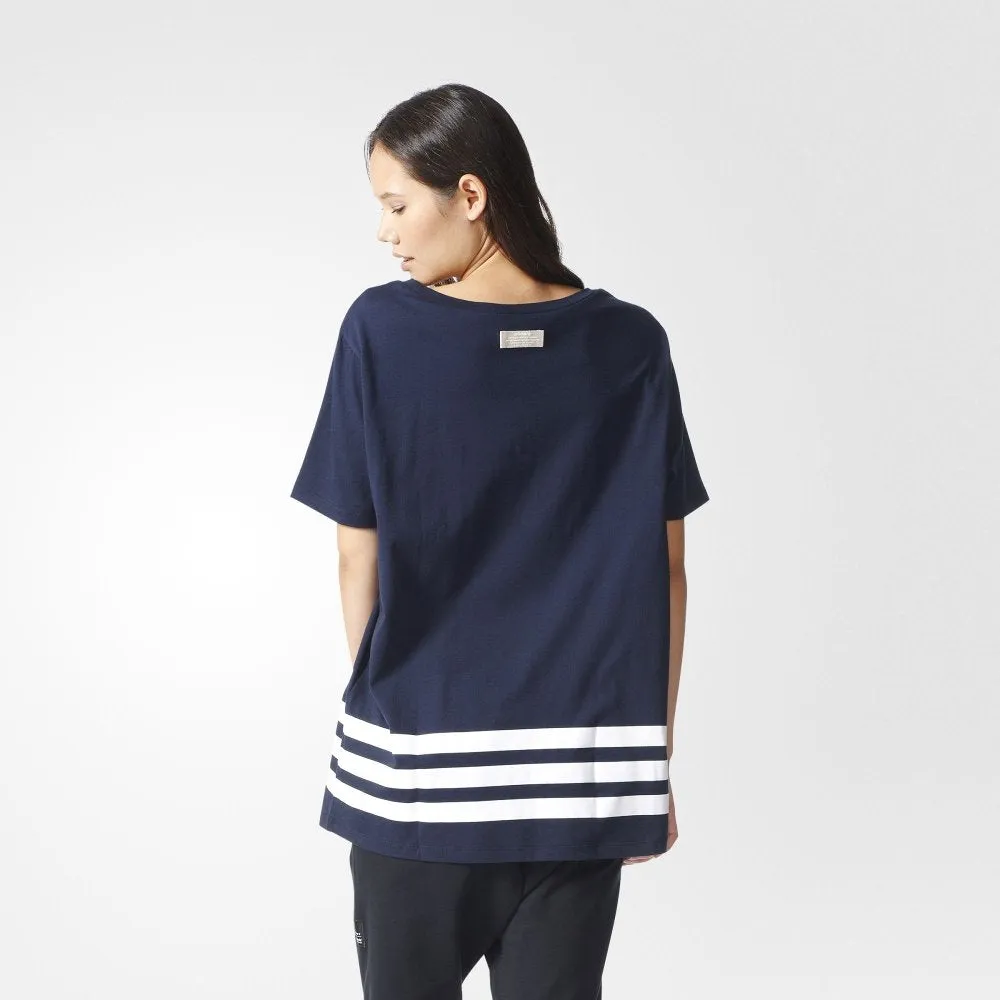 Adidas Originals navy Striped Oversize T-Shirt BK6040