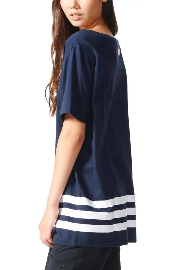 Adidas Originals navy Striped Oversize T-Shirt BK6040