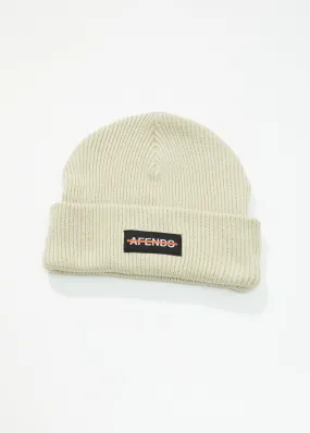 AFENDS Unisex Liquid - Ribbed Beanie - Cement