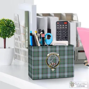 Alexander of Menstry Hunting Tartan Pen Holder with Family Crest