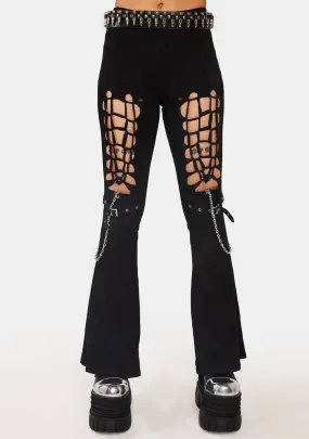 Alternative Rebel Cutout Sexy Bell-Bottom Trousers