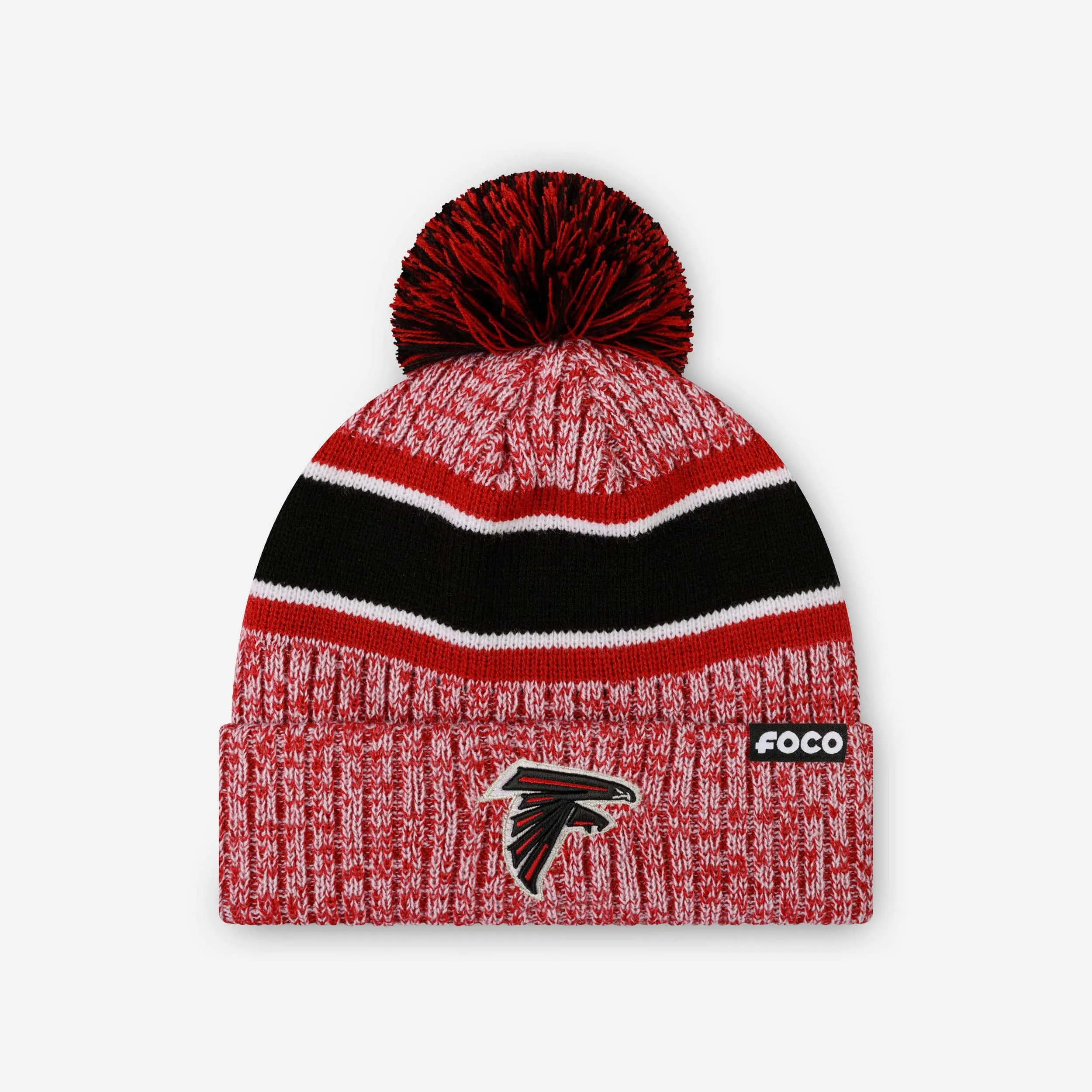 Atlanta Falcons Heather Team Stripe Lined Pom Beanie