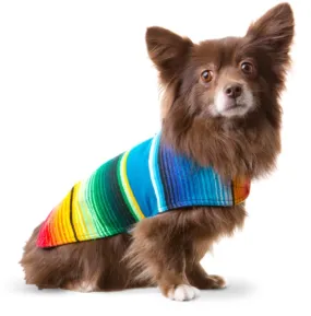 Baja Poncho Mexican Serape Blanket (Blue)