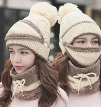 Beanie Hat With Scarf and Mask