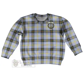 Bell Tartan Kid Ugly Sweater with Family Crest