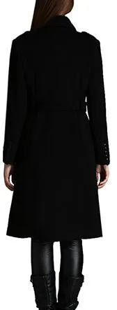 Black Belted Double-Breasted Wool Coat