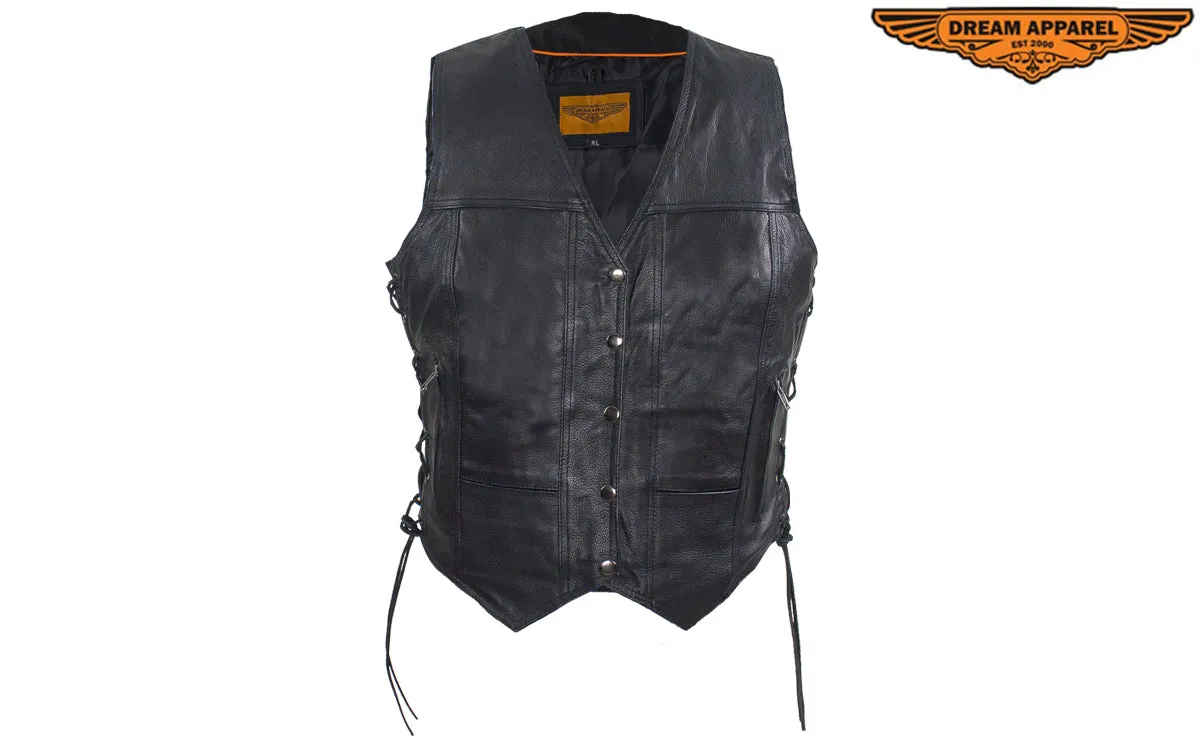 Black Gun Pocket Vest with Purple and Gray Rose