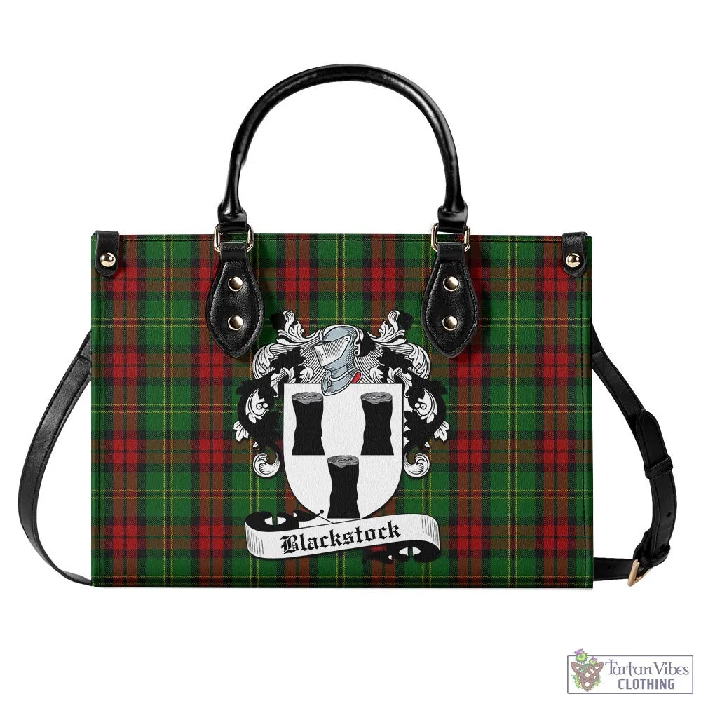 Blackstock Hunting Tartan Luxury Leather Handbags with Family Crest