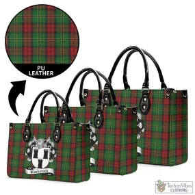 Blackstock Hunting Tartan Luxury Leather Handbags with Family Crest