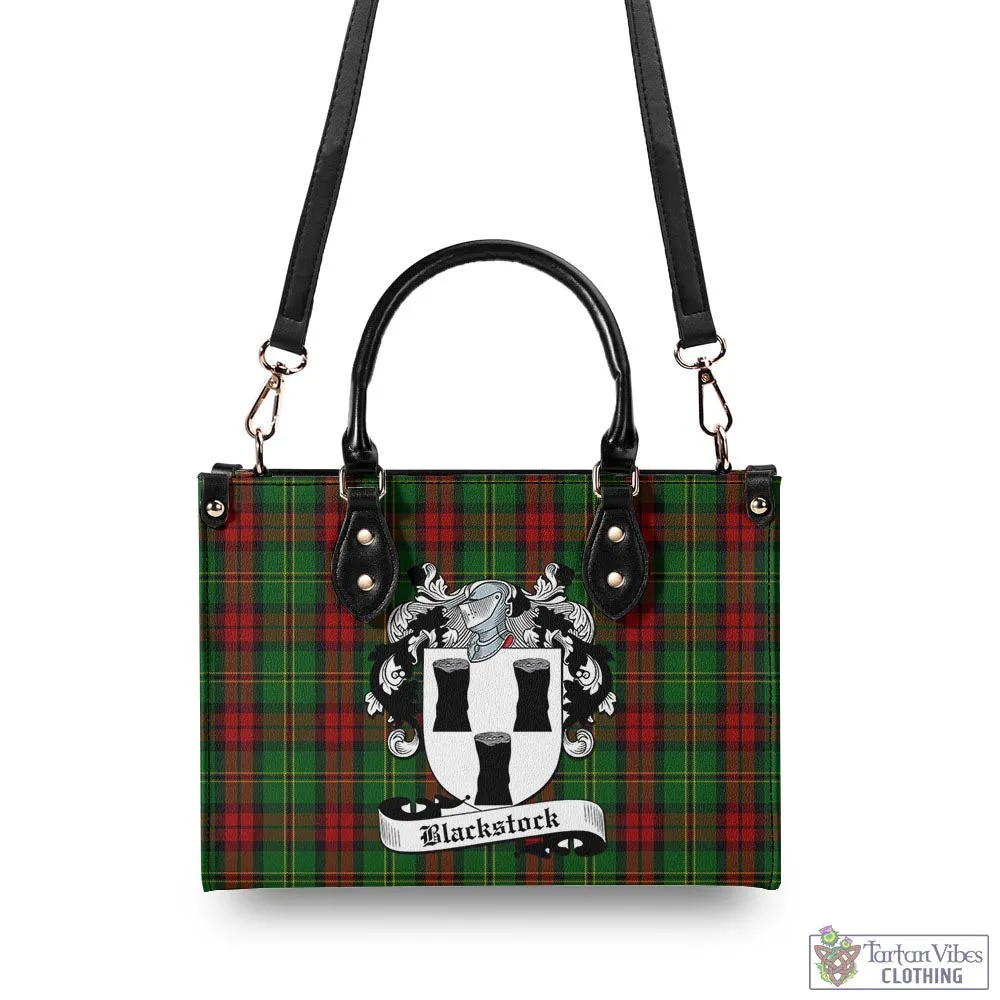 Blackstock Hunting Tartan Luxury Leather Handbags with Family Crest