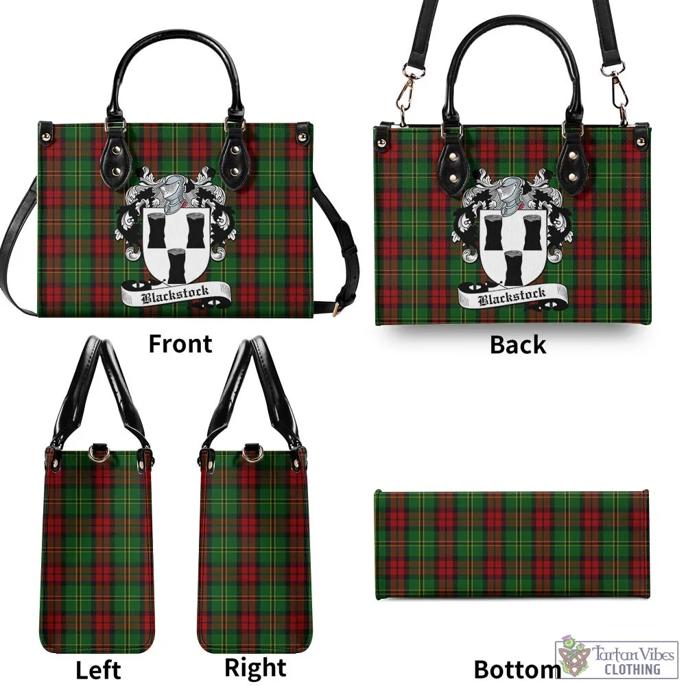 Blackstock Hunting Tartan Luxury Leather Handbags with Family Crest