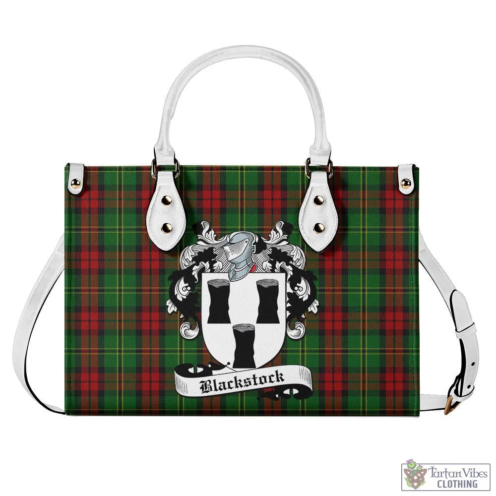 Blackstock Hunting Tartan Luxury Leather Handbags with Family Crest