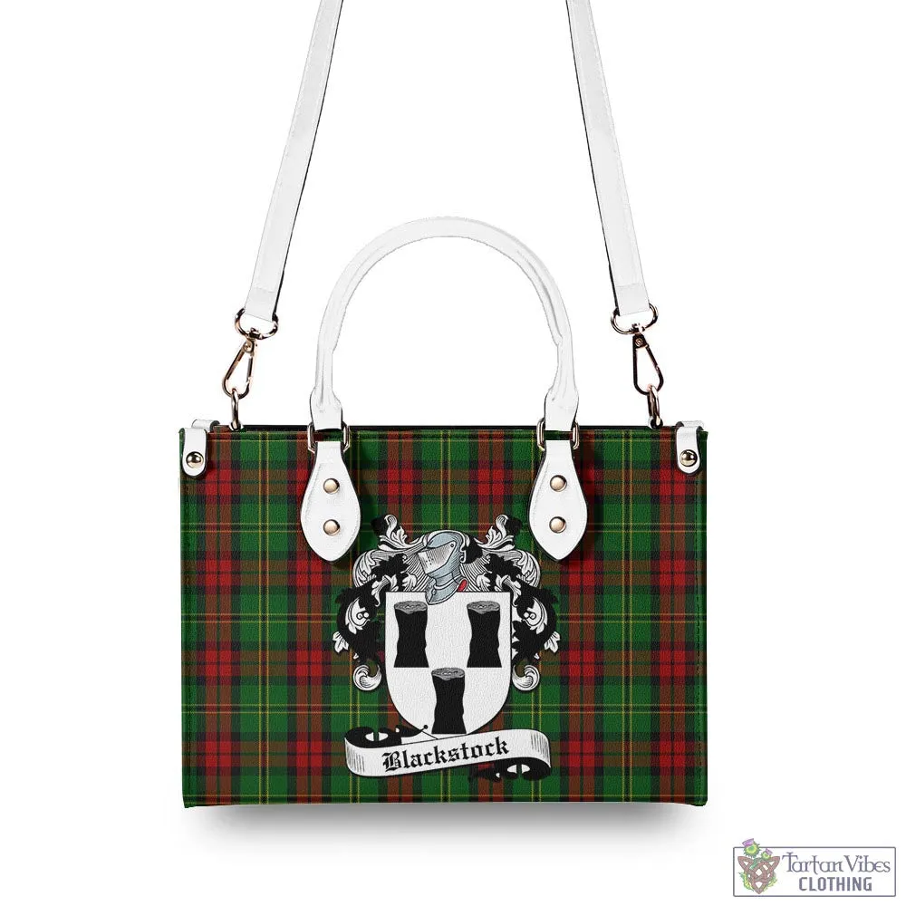 Blackstock Hunting Tartan Luxury Leather Handbags with Family Crest