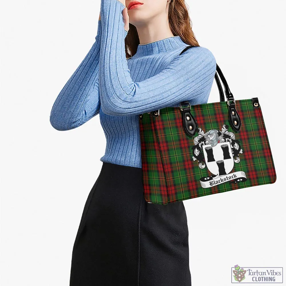 Blackstock Hunting Tartan Luxury Leather Handbags with Family Crest