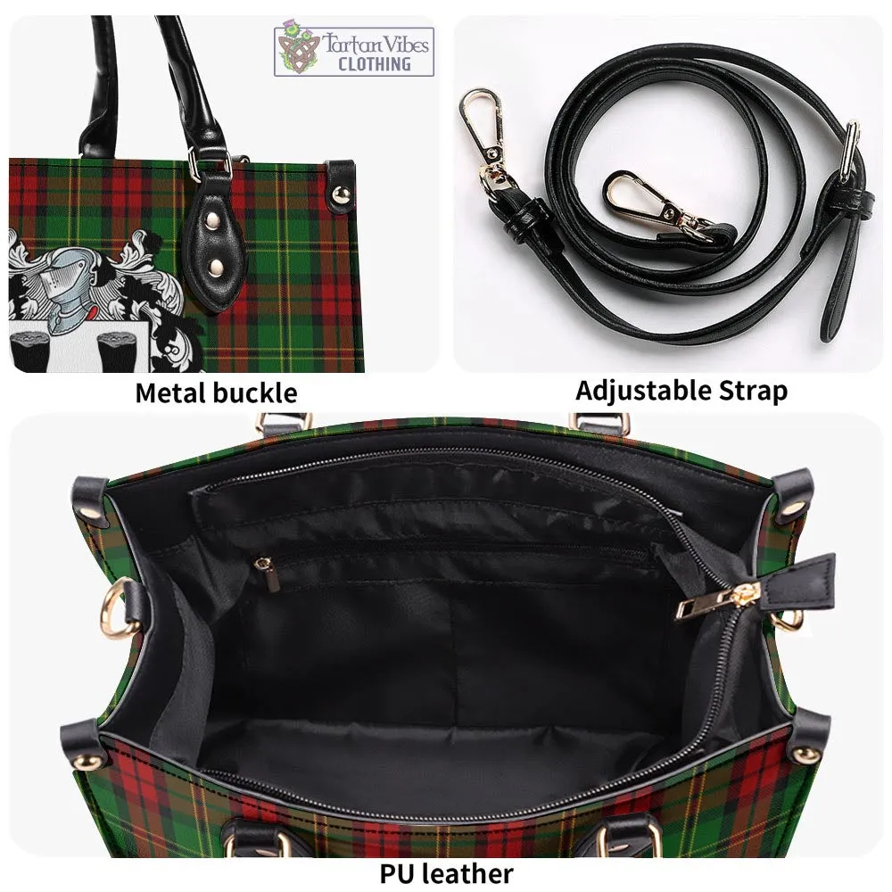 Blackstock Hunting Tartan Luxury Leather Handbags with Family Crest