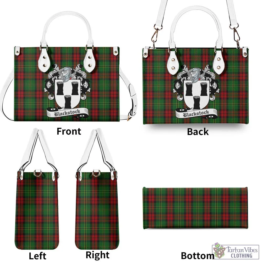 Blackstock Hunting Tartan Luxury Leather Handbags with Family Crest