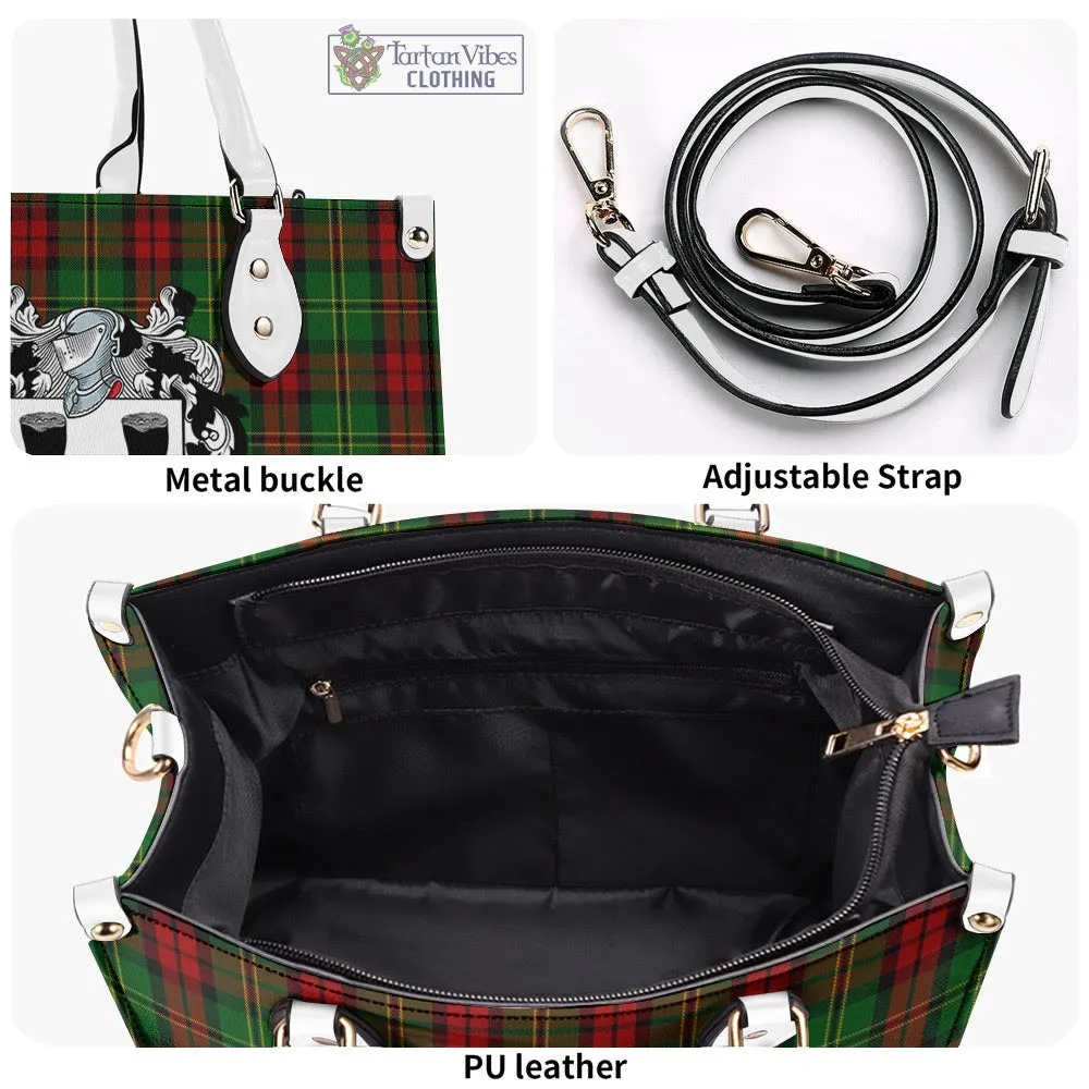 Blackstock Hunting Tartan Luxury Leather Handbags with Family Crest