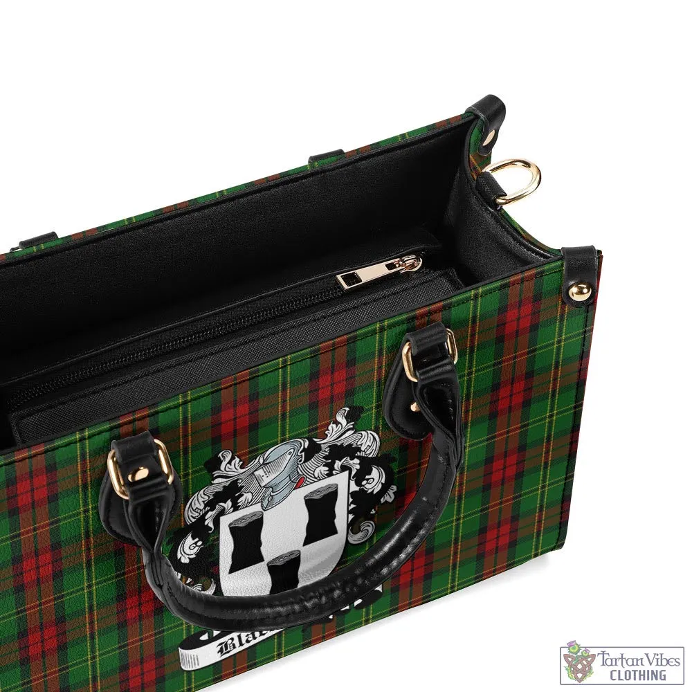 Blackstock Hunting Tartan Luxury Leather Handbags with Family Crest