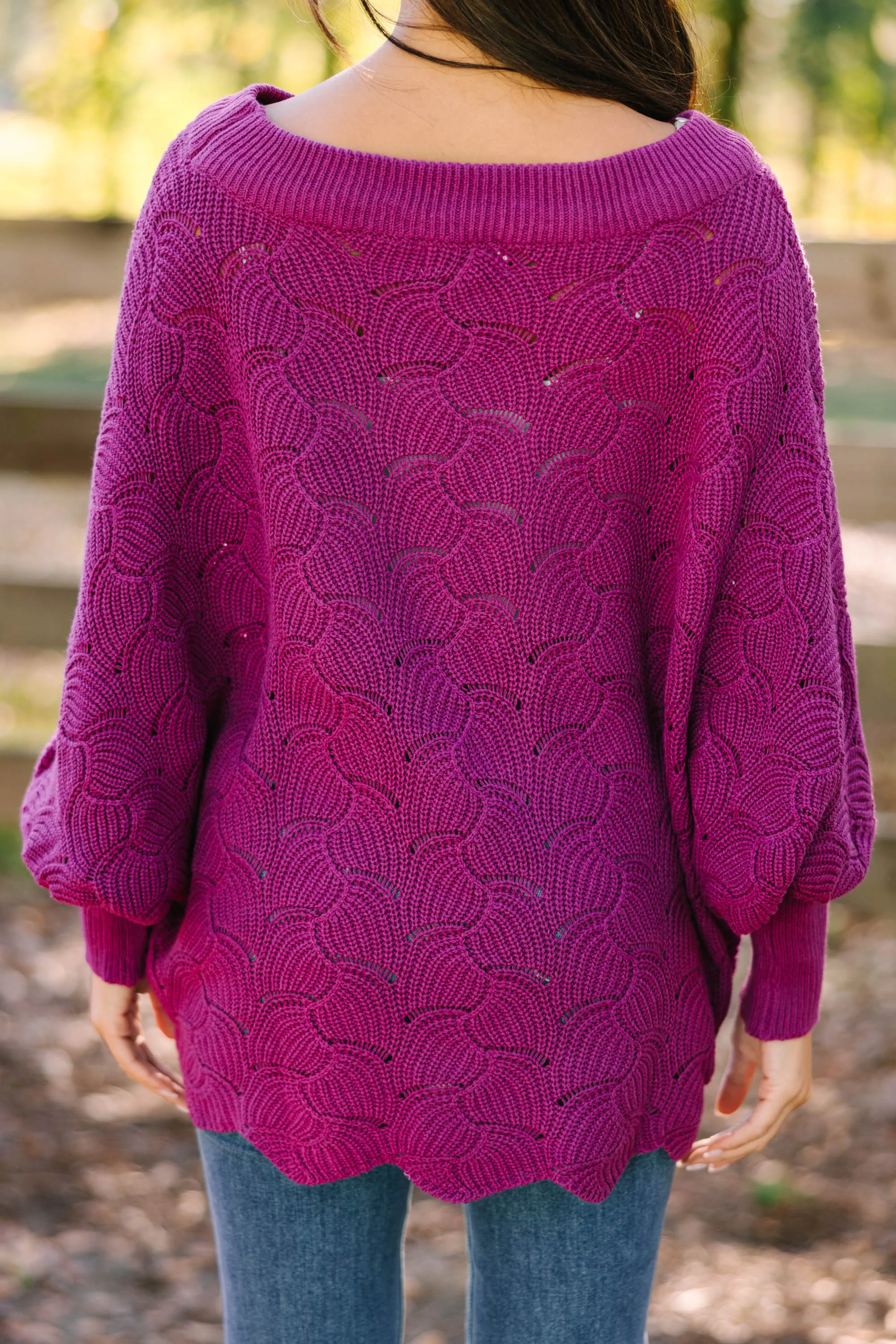 Breaking Free Magenta Purple Batwing Sweater