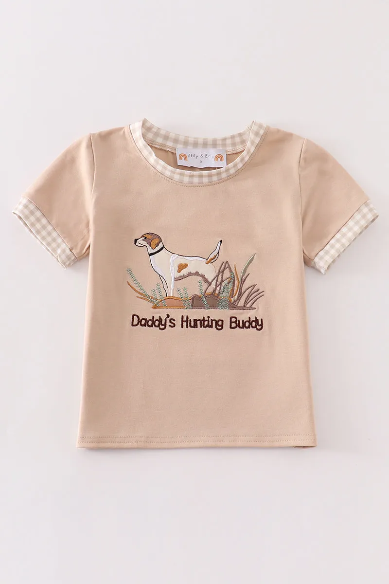 Brown daddy's hunting buddy boy top