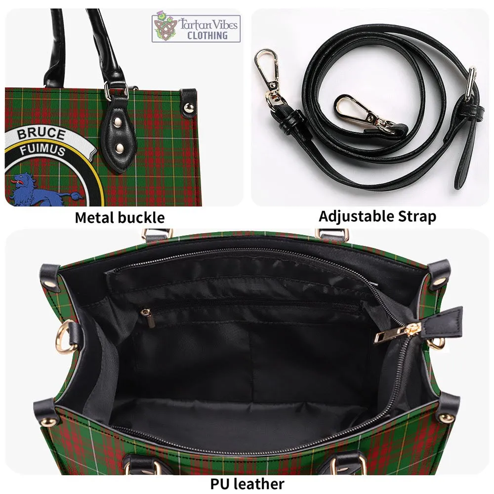 Bruce Hunting Tartan Luxury Leather Handbags with Family Crest