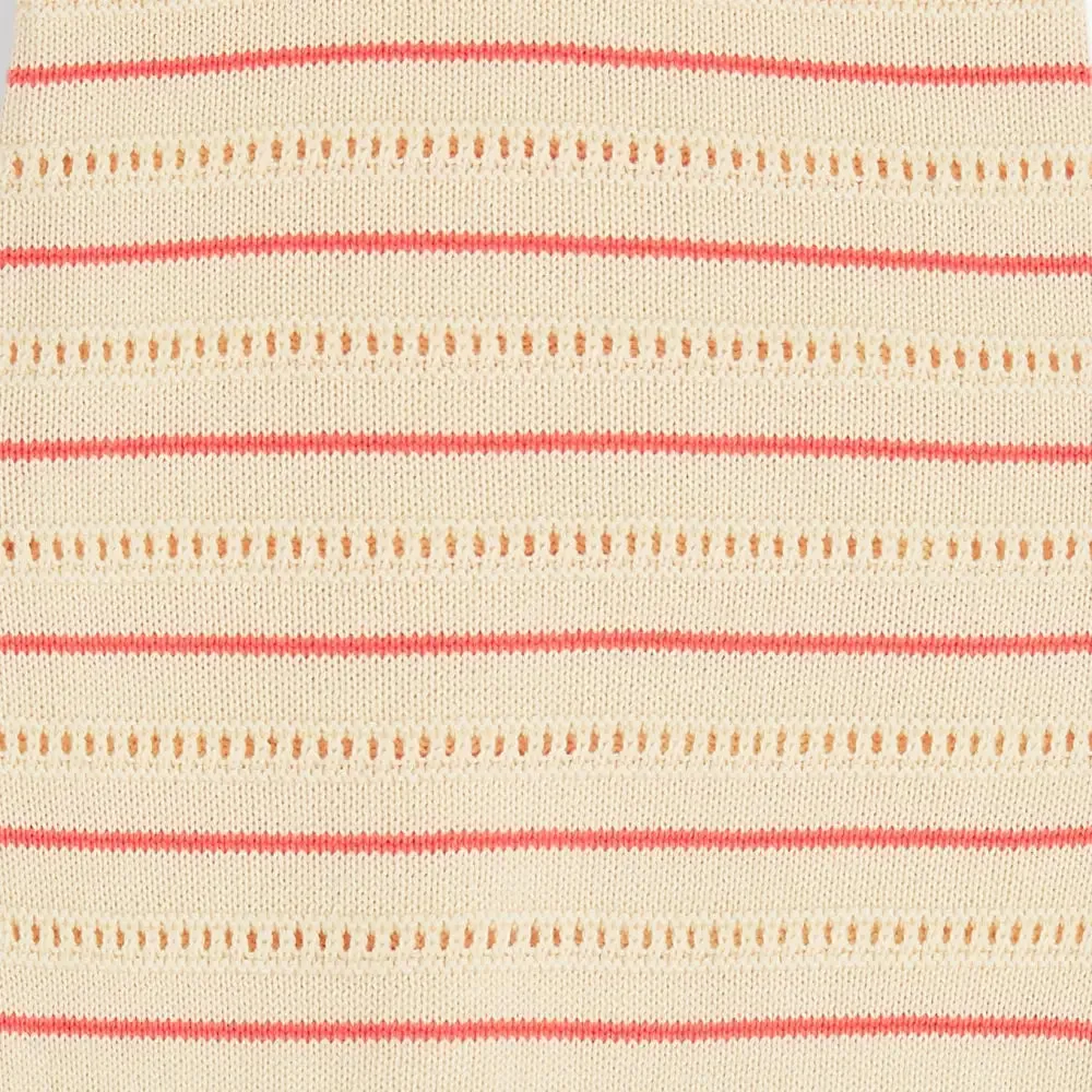 Cala - Coral Stripe Knit Baby & Kids Top & Short Set