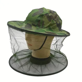 Camouflage Net Hat for Bug Protection Ideal for Outdoor Activities