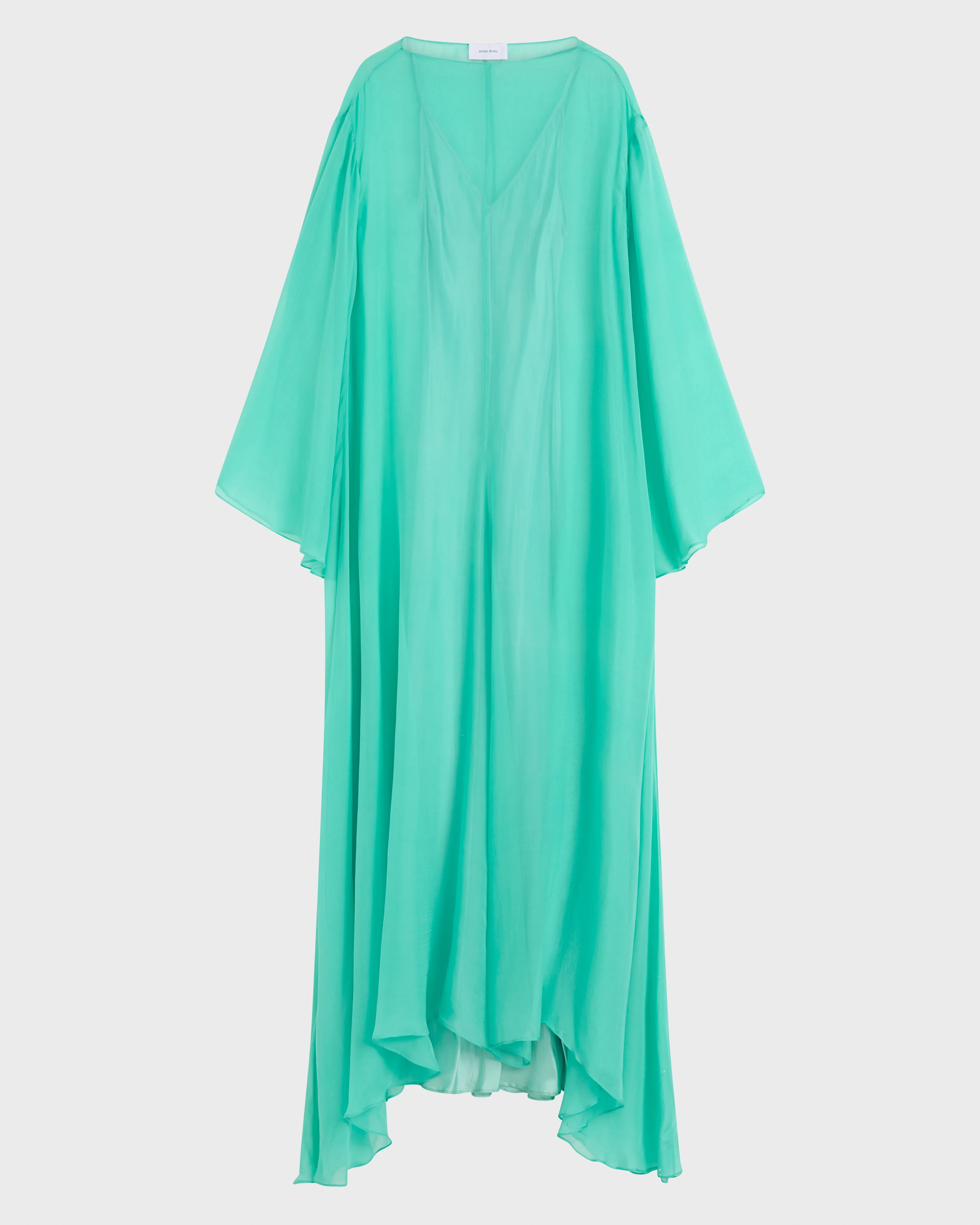 Capri Silk Chiffon Gown & Slip - Aqua