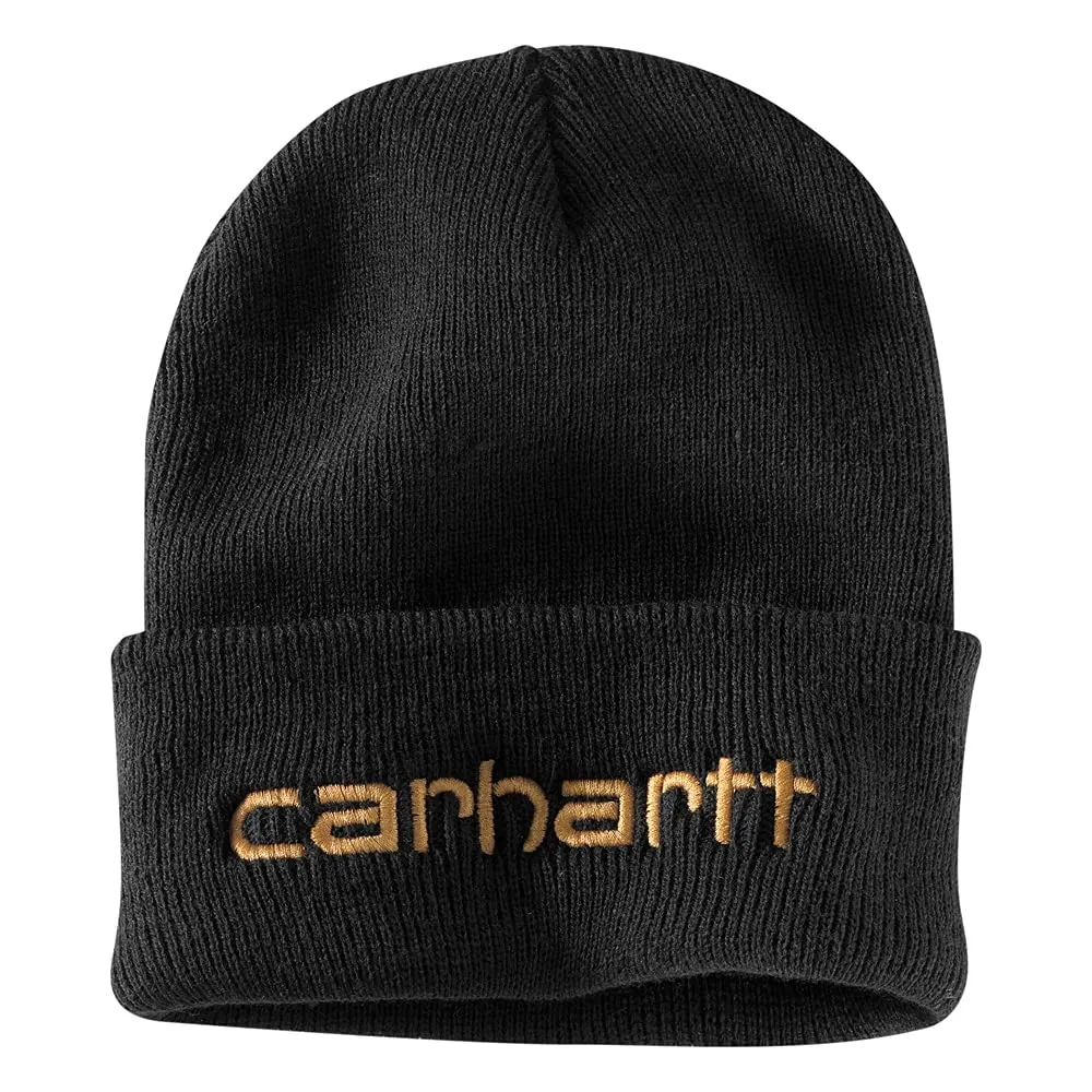 Carhartt 104068 Men's Knit Insulated Logo Graphic Cuffed Beanie