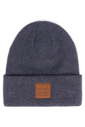 C.C HEATHERED BOYFRIEND BEANIE (NAVY)