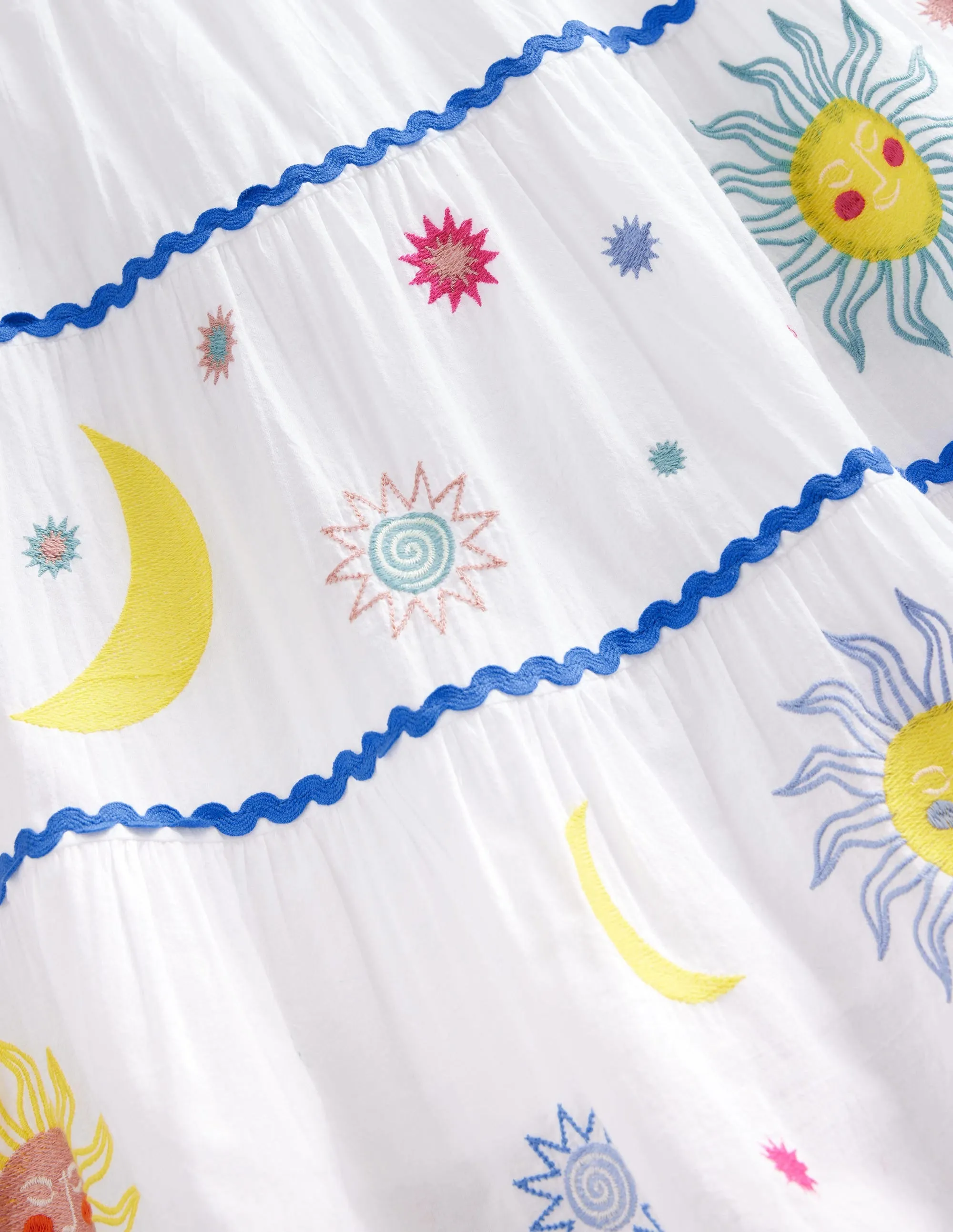 Celestial Appliqué Skirt-White