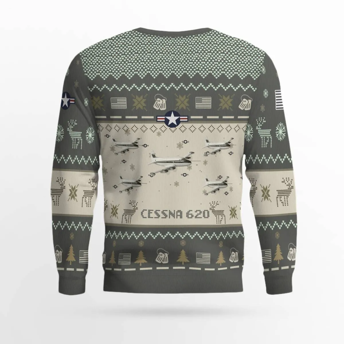 Cessna 620 Aircraft Ugly Sweater, Ugly Sweater Christmas Shirt for Men Dad Veteran