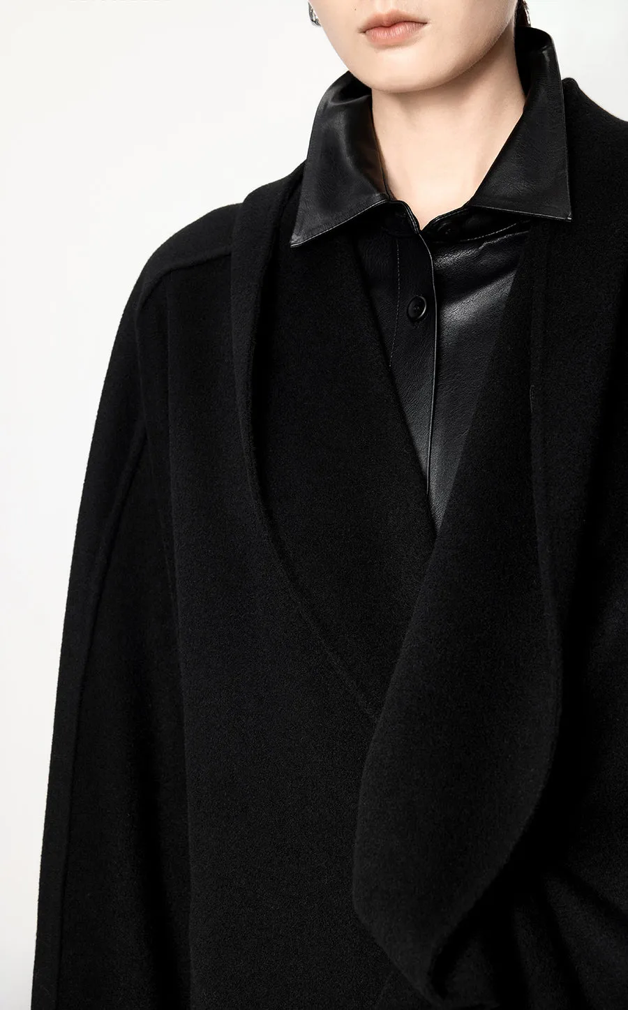 Coat / JNBY Pleated Wool Coat