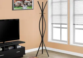 Coat Rack - 72"H / Black Metal Contemporary Style