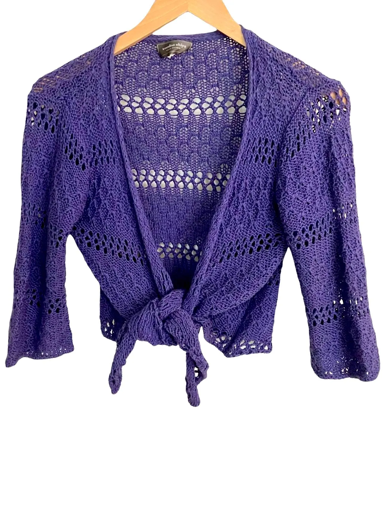 Cool Summer Purple Crop Tie Sweater