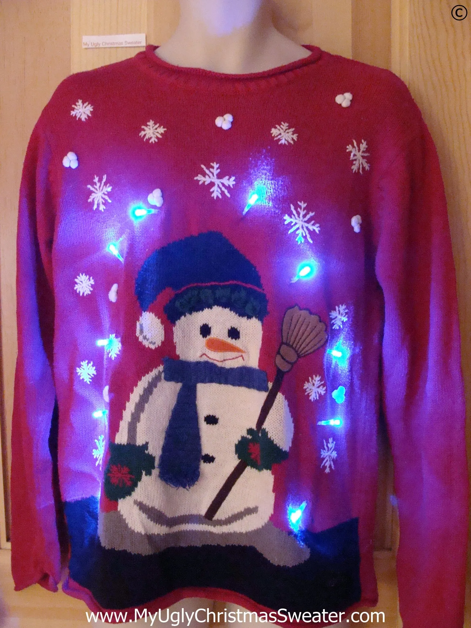 Corny Snowman Funny Light Up Christmas Sweater