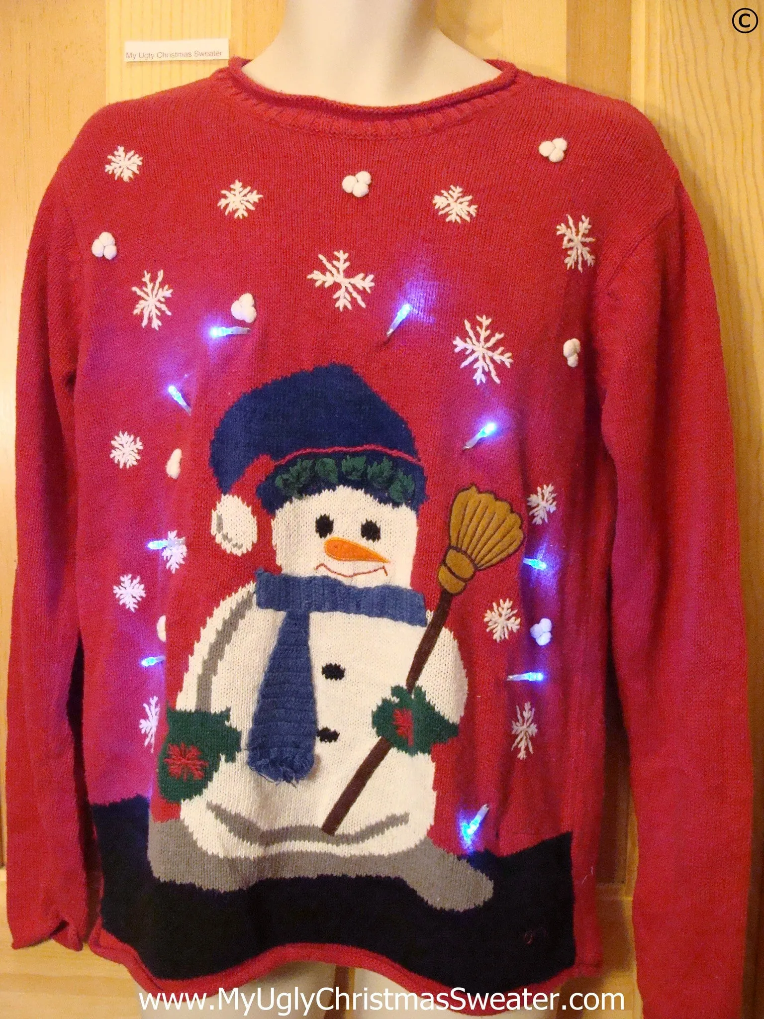 Corny Snowman Funny Light Up Christmas Sweater