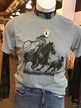 Cowgirl Calf Roper Graphic T Shirt - S to 2X