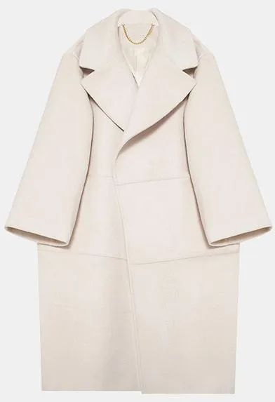 Cream Wool-Blend Coat