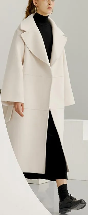 Cream Wool-Blend Coat