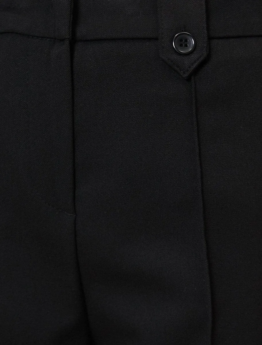 Creased-Front Pants in Black