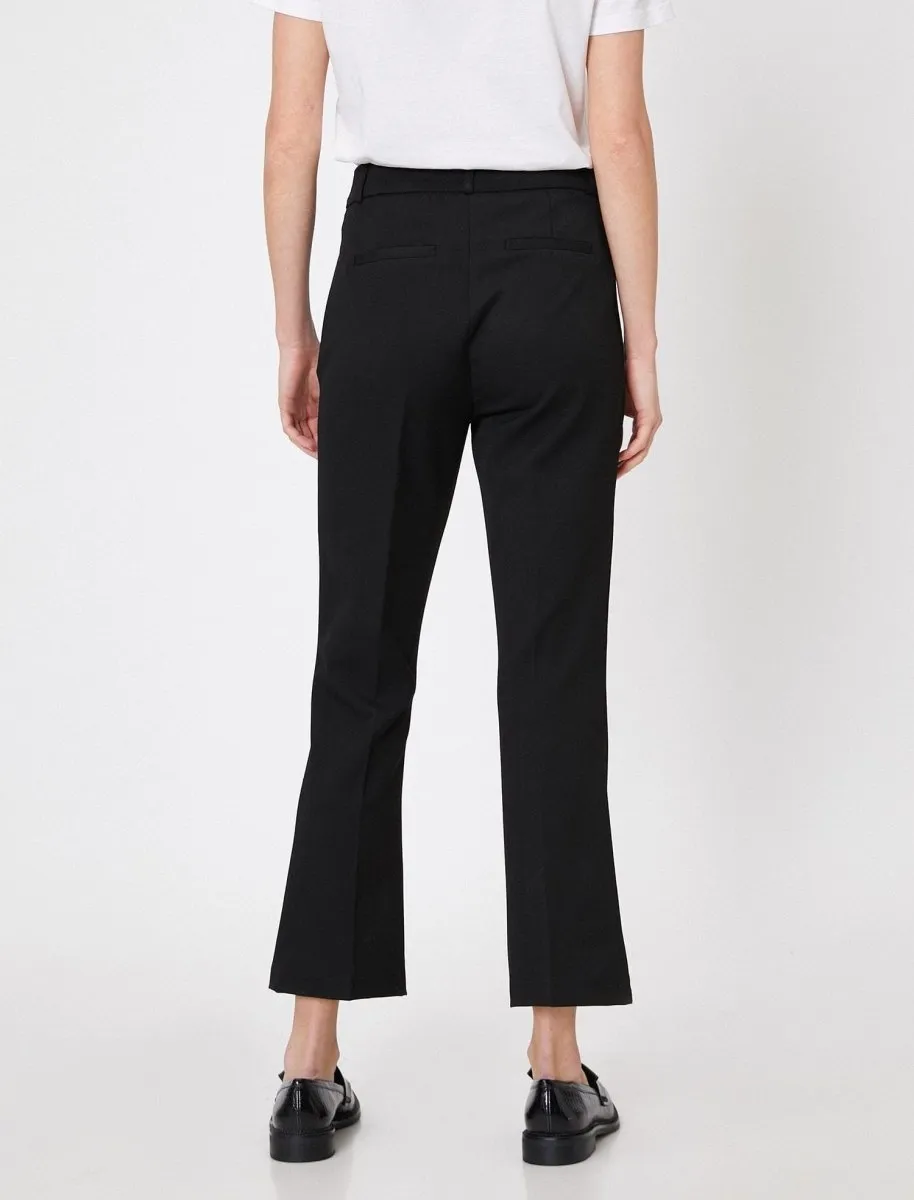 Creased-Front Pants in Black